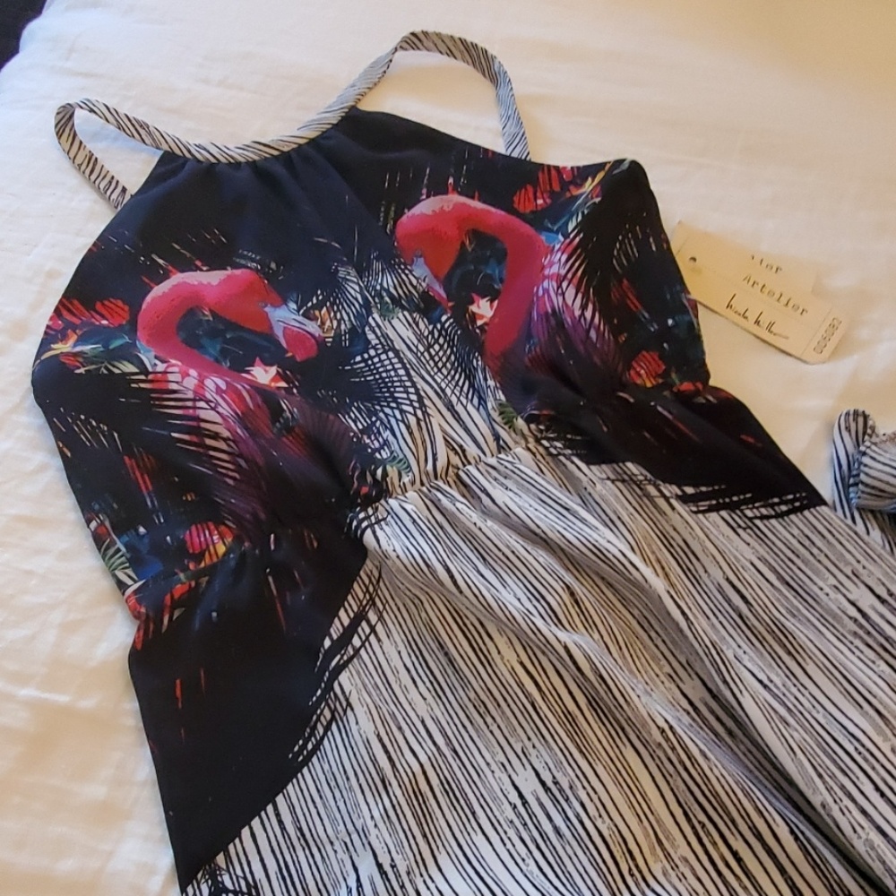 Flirty flamingo maxi dress